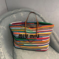 Miumiu Multicolored Crochet Tote Bag