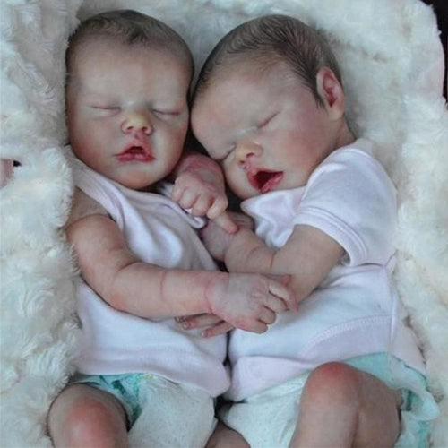 17'' Real Lifelike Twins Hilda and Nettie Reborn Baby Doll Gril