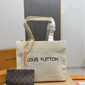 LV Louis Vuitton Raffia Tote Bag NOE PURSE 40x33cm