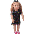 18 inch American Girl Sequined Mesh Princess Dress With Hair Band