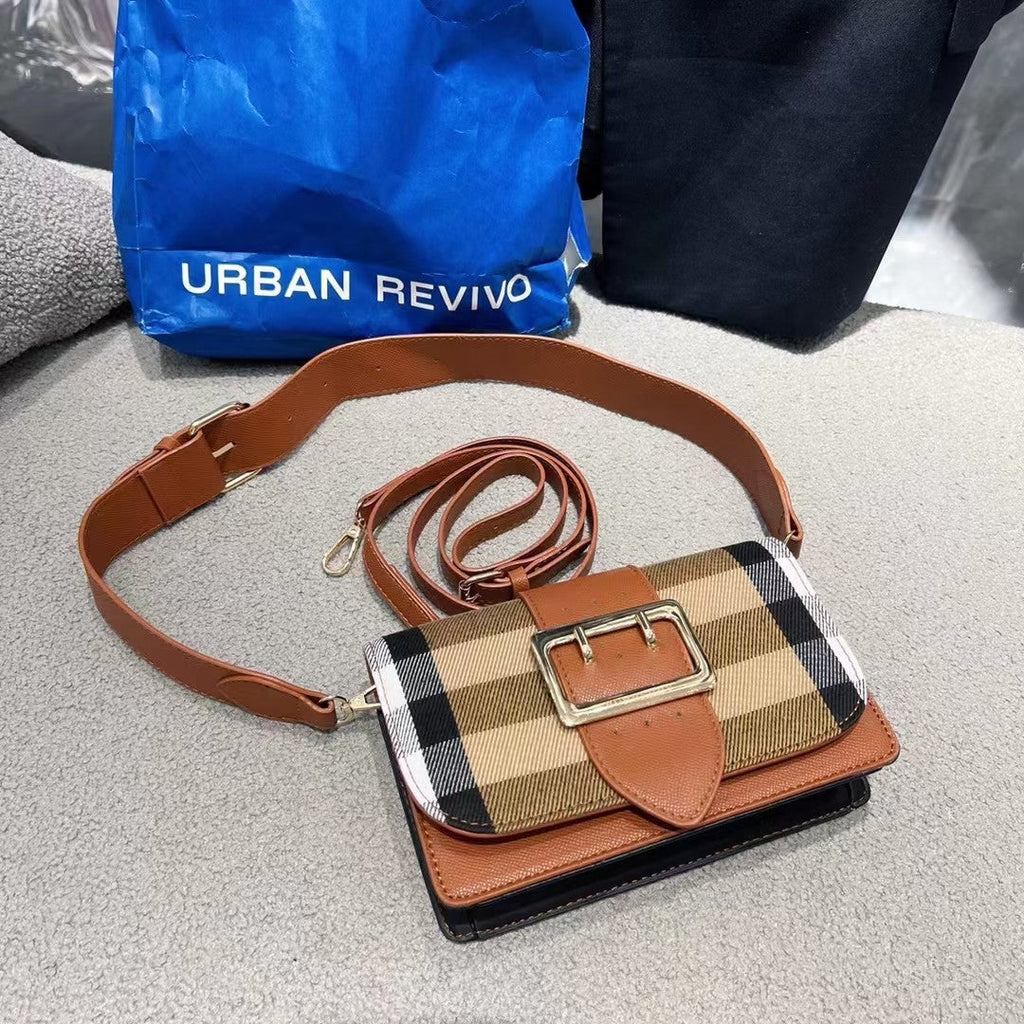 BB classic plaid small square bag