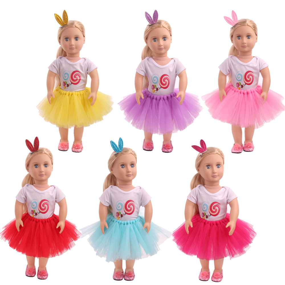 18 inch American Girl  T-shirt and Skirt With Hairpin