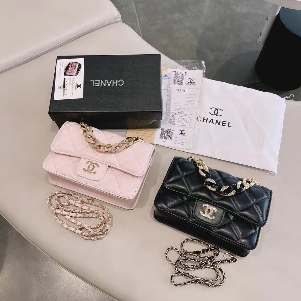 CL lambskin textured diamond embroidery bag